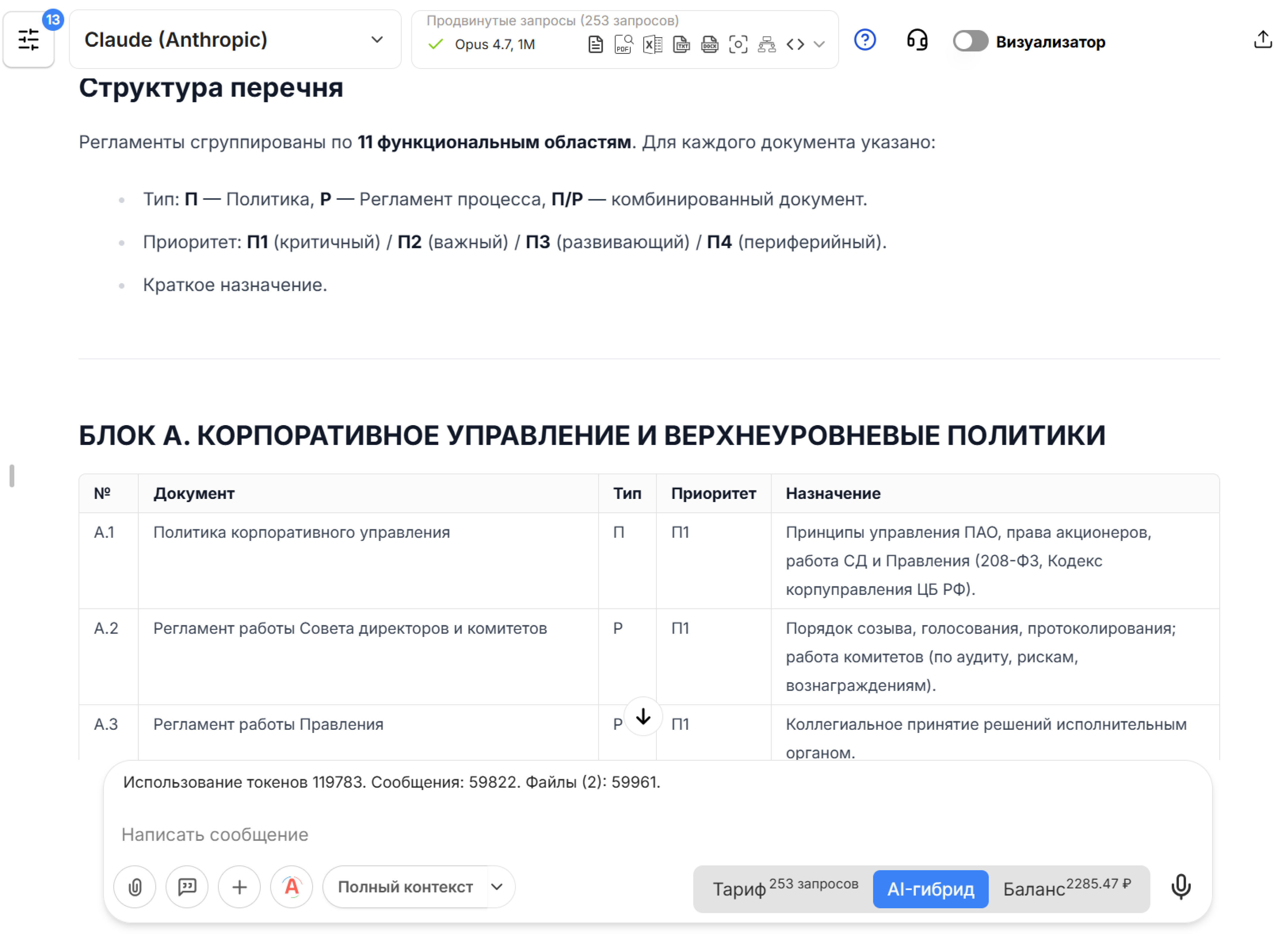 Как создать комплект корпоративных регламентов с нейросетью