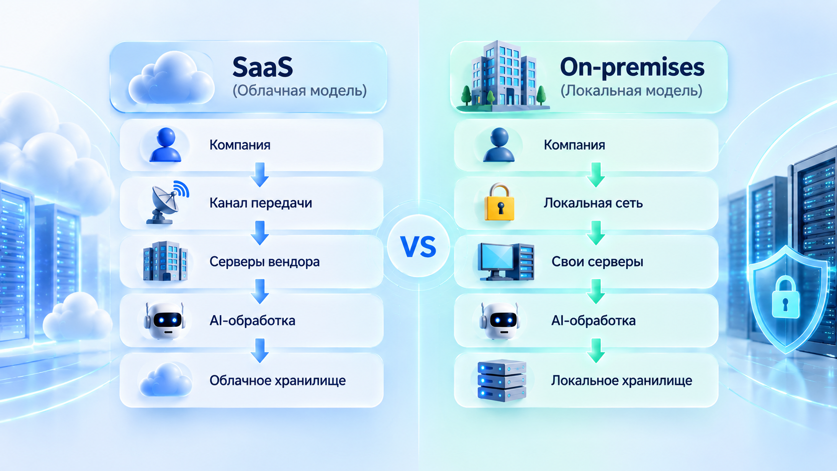 Наглядное представление вариантов инфраструктуры искусственного интеллекта